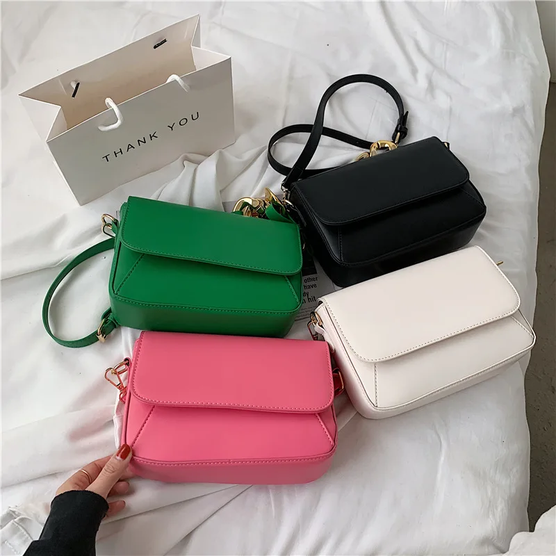 
2021 Wholesale high quality korean style square sling bags Chic candy color 