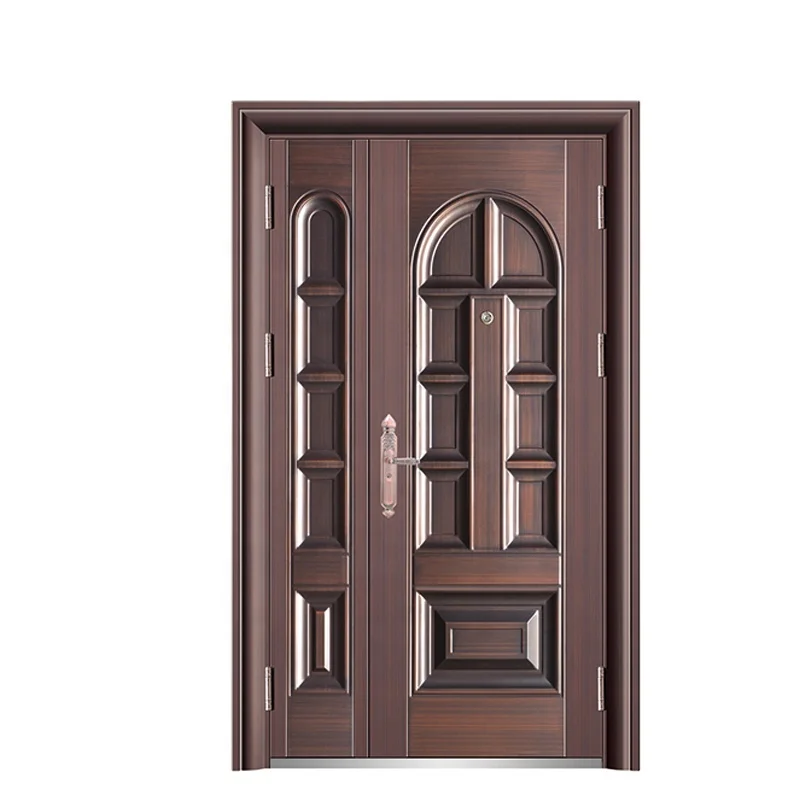 Phipulo One And Half Entrance Security Steel Door Exterior Waterproof Anti-Theft Metal Main Gate
