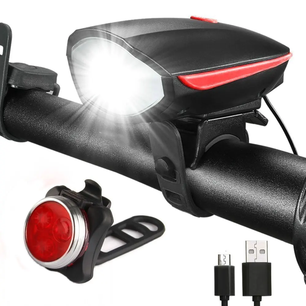 Super Bright 3 Modes USB Rechargeable Bike Front & Back Headlight Tail Rear Light Led bicycle lights For Outdoor Night Riding