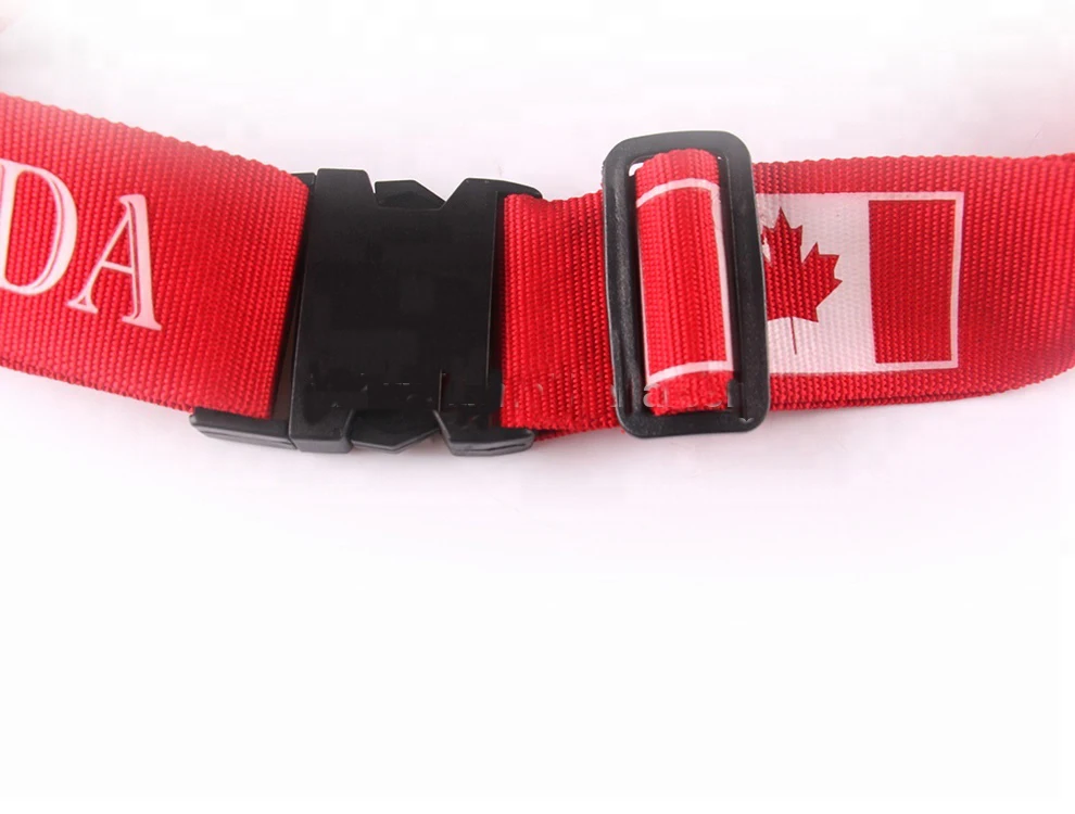 Heavy-Duty Travel Suitcase Belt with Custom Sublimated Logo Print - Elastic Rainbow Cross Strap with Metal Lock Buckle