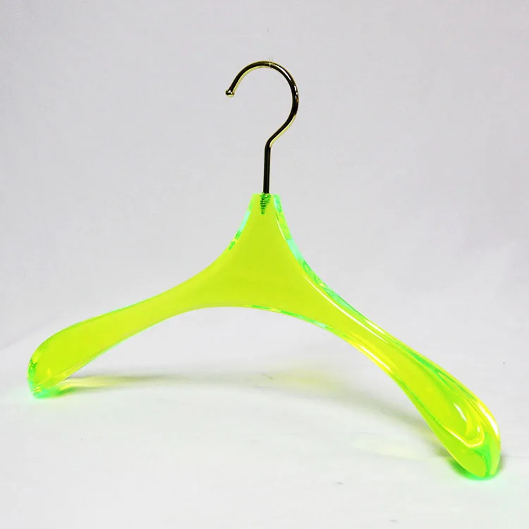 Free Sample Cheap Thick Shoulder hanger Acrylic Lucite Hangers For Fashion Showcase