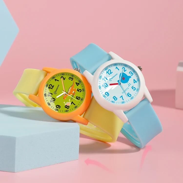 Manufacture New design Colorful Strap Cartoon Waterpoof Quartz Watches For Kids