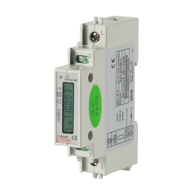 ADL10-E 35mm DIN Rail 1 phase 2 wire multifunction energy electricity meter monitor CE Certificates LCD