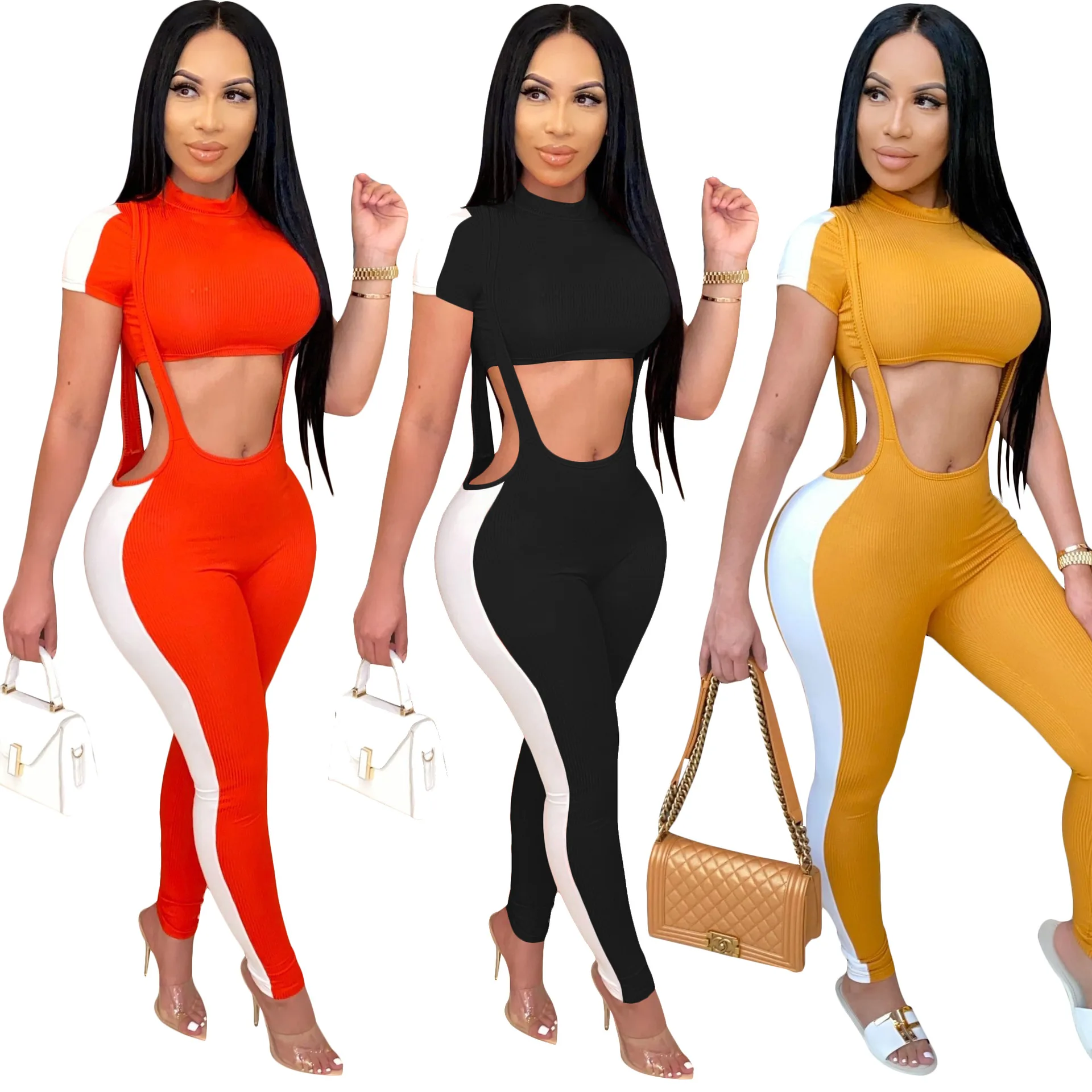 LLDRESS 2022 new arrival two piece set women clothing sexy solid color 2 piece set women summer