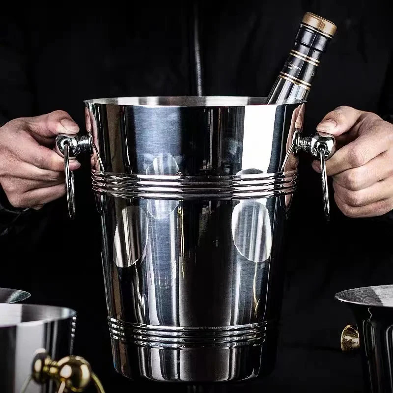 Made in China Stainless steel bar supplies Stainless steel double ear ice bucket