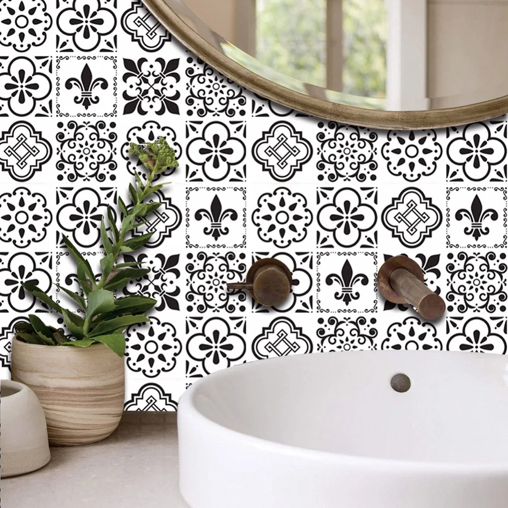 Non-slip real bathroom porcelain rustic floor marble sticker wall waterproof pvc ceramic simulated tile stickers