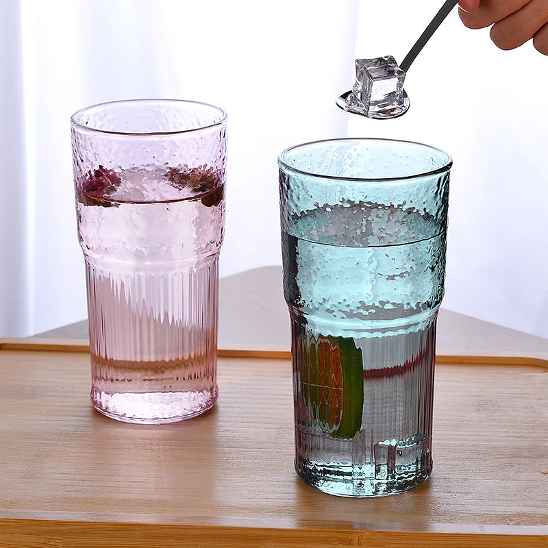 20oz Ribbed Can-shaped Tumbler Pint Glasses With Lid Glass Straws For Beer Soda Iced Coffee Boba Drinking Glasses Parties