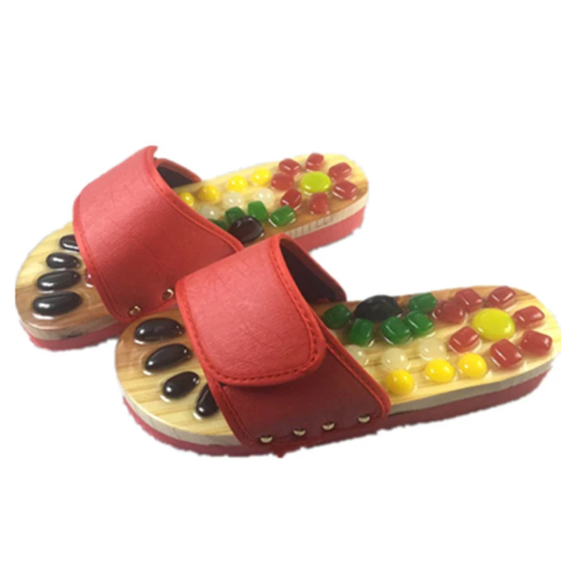 Ladies Cheap Natural Pebble Spa Kneading Summer Acupuncture Healthy Cork Sandals Women Foot Massage Shoes