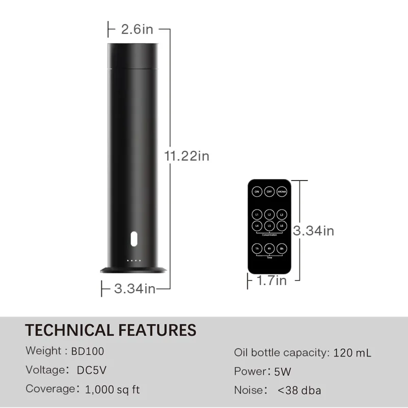 Wireless rechargeable hotel perfume scents fragrance spray 120ml waterless scent diffusers commercial home aroma air defuser