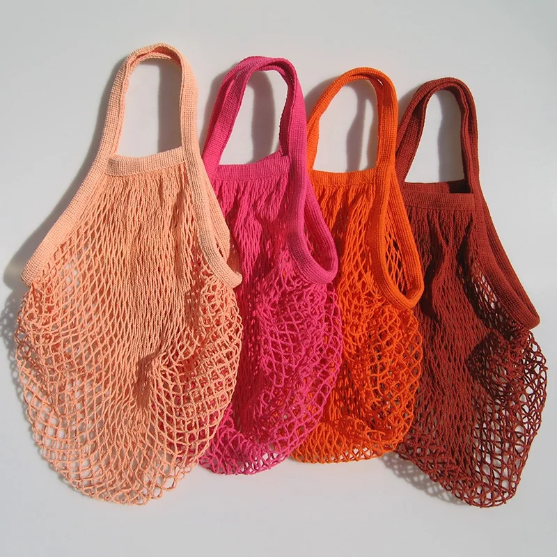 OEM Produce Fruit Vegetable Tote Reusable Organic Cotton Mesh Bag