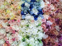 Artificial rose flowers wall panel party decorations Silk 3D flower wall wedding backdrop decor for wedding