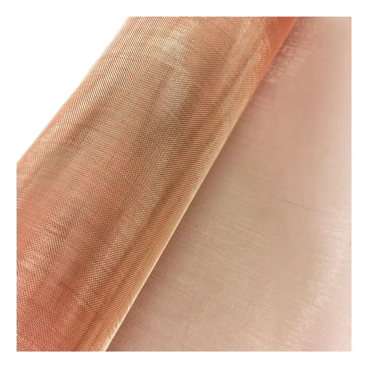 ultra fine 200 250 325 mesh 40 77 micron breath faraday cage EMF RFID shielding red pure fabric copper wire mesh cloth