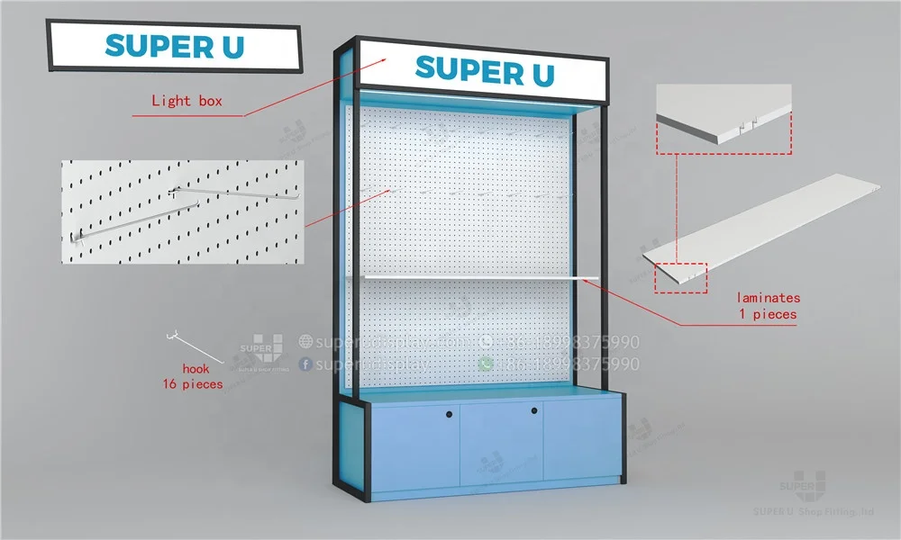  Фоны с Деревянной Стеной Pegboard сотовый телефон аксессуар дисплей полки шкафа торговое оборудование витринный шкаф со светодиодной лентой телефонных аксессуаров
