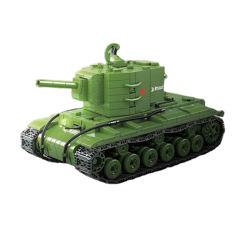 Военная серия строительные блоки игрушки KV-2 тяжелый танк модель мини-солдатской фигурки для мальчиков подарки на день рождения АБС
