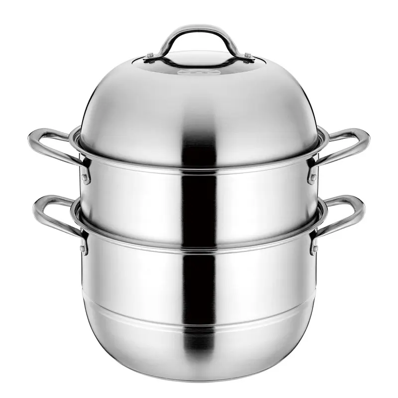 Оптовая продажа 28-32 см Кастрюля для супа из нержавеющей стали с крышкой из закаленного стекла