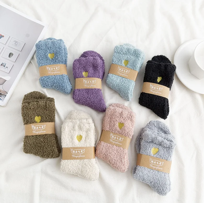 Fashion Woman Fluffy Fuzzy Warm Room Slipper Socks Warm Winter Women Indoor Sofa Sleep Fuzzy Floor socks