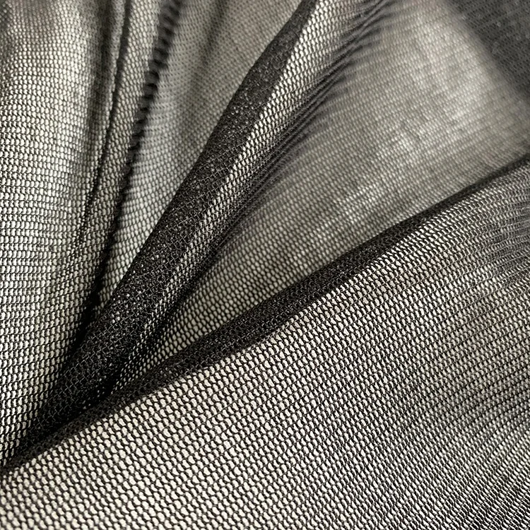 Comfortable 100% Silk Tricot Knitting Textile Net Mesh Fabric For Dresses