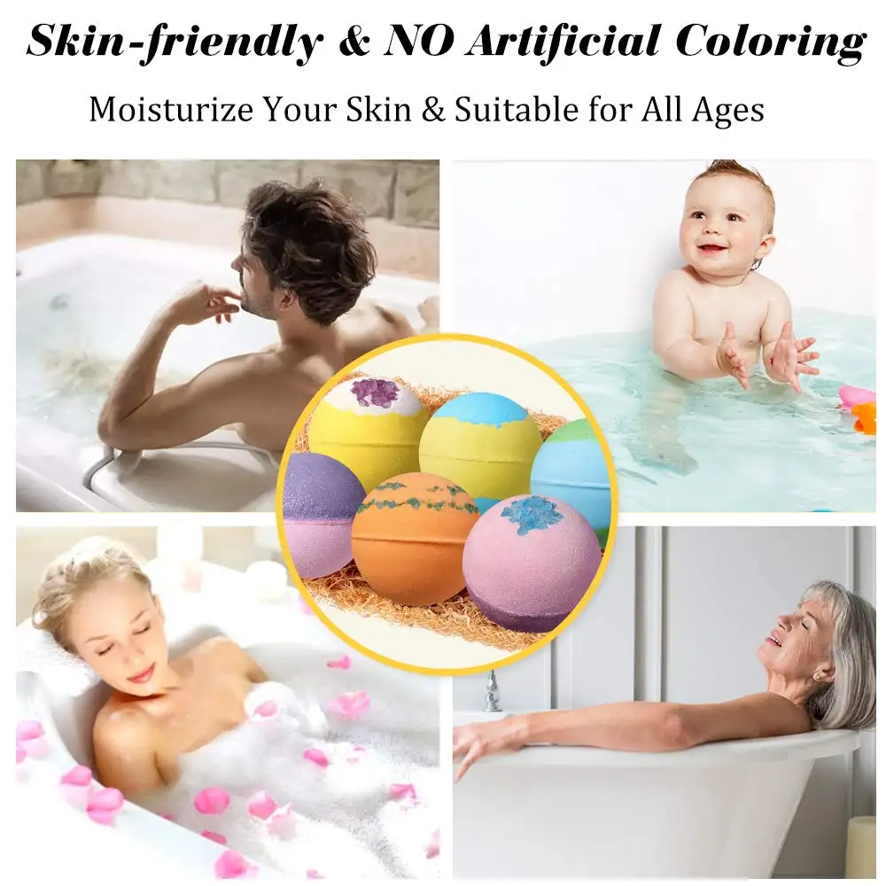 Factory Hot Selling 12PCS Handmade Coloran  Cocktail Bombs Bubble  Natural Vegan Spa Bath  Gift Set Bath Bombs.