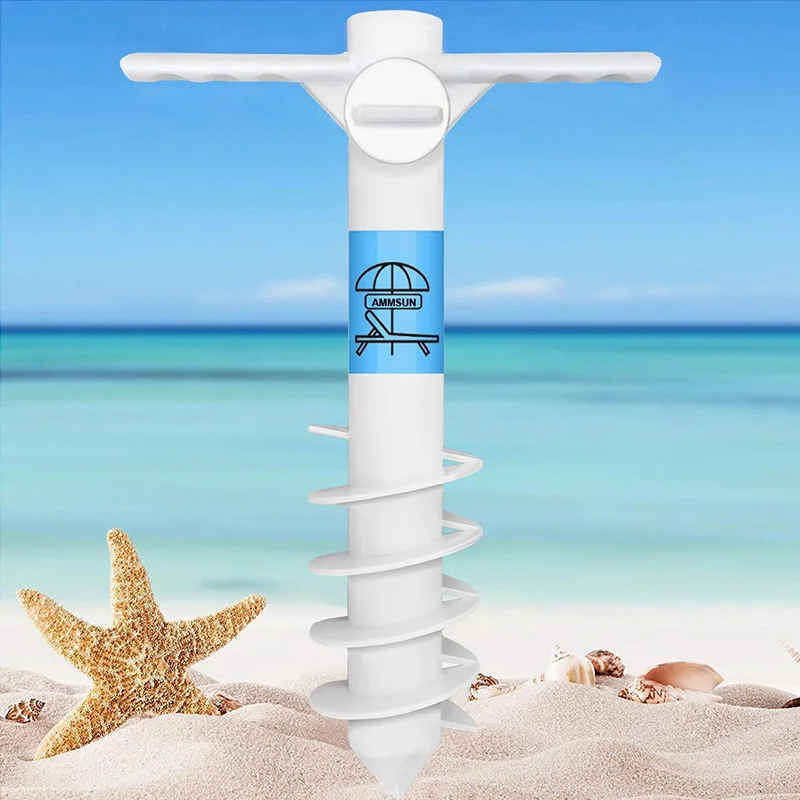 Heavy Duty Outdoor ABS Beach Umbrella Sand Anchor 5 Spiral Screw Base for Use with Grass