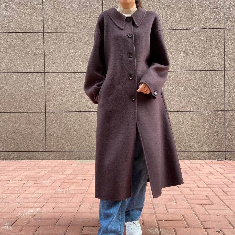 Street Style  Neck Long Sleeve Oversized Jersey 2020 Womens Fashion 100 % Cashmere Two Piece