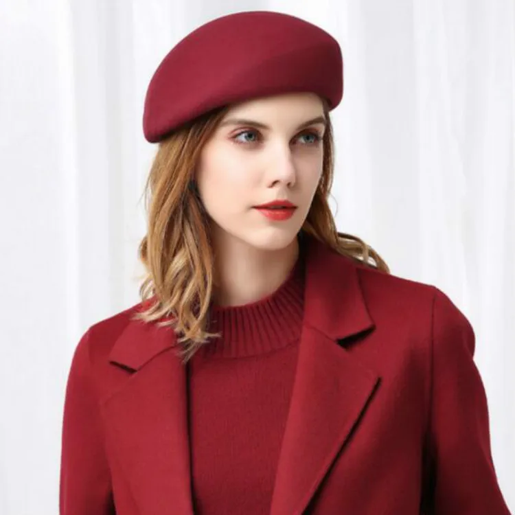 Lady Formal Felt Hat Cashmere Hat Adult Fashion Wool Fedoras Cap Female Winter Joker Warm Students Party Cap
