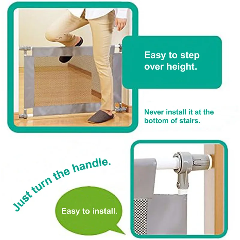 Wholesale Baby Gates Stair Barrier Extendable Baby Gate Retractable Baby Dog Safety Fence for Stairs and Doors