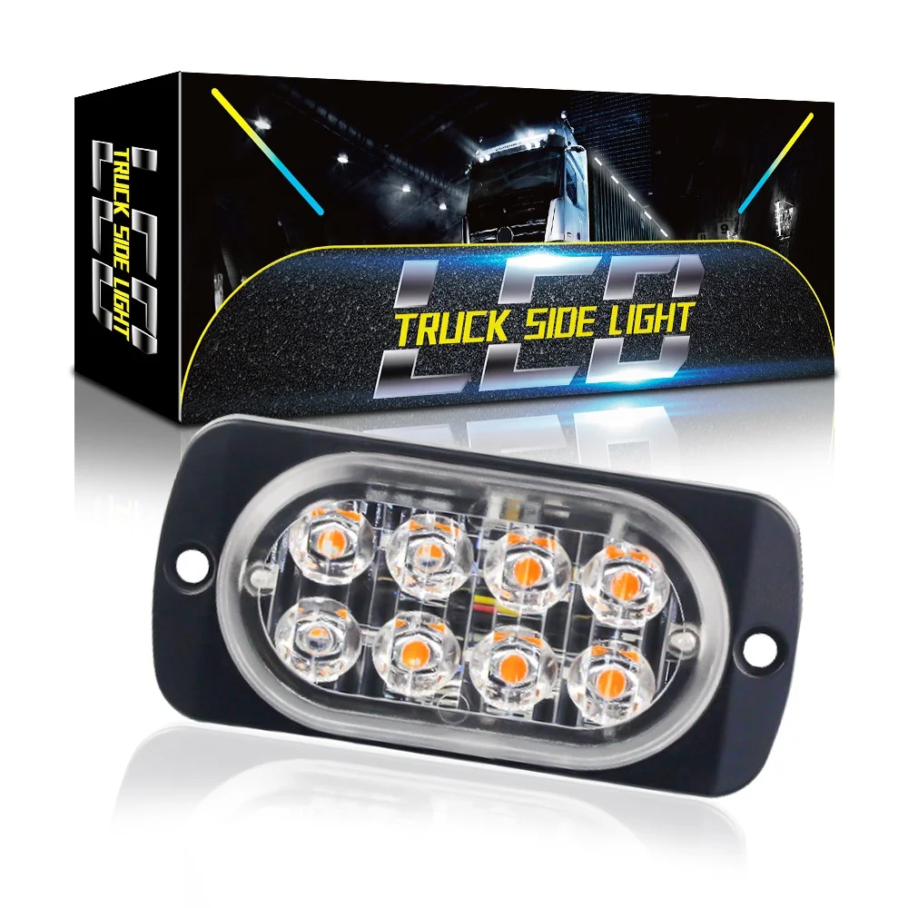DXZ Auto Lights Accessories 12V-24V 8LED 24w Car motorcycle Truck Emergency Warning Flash LED Strobe Light