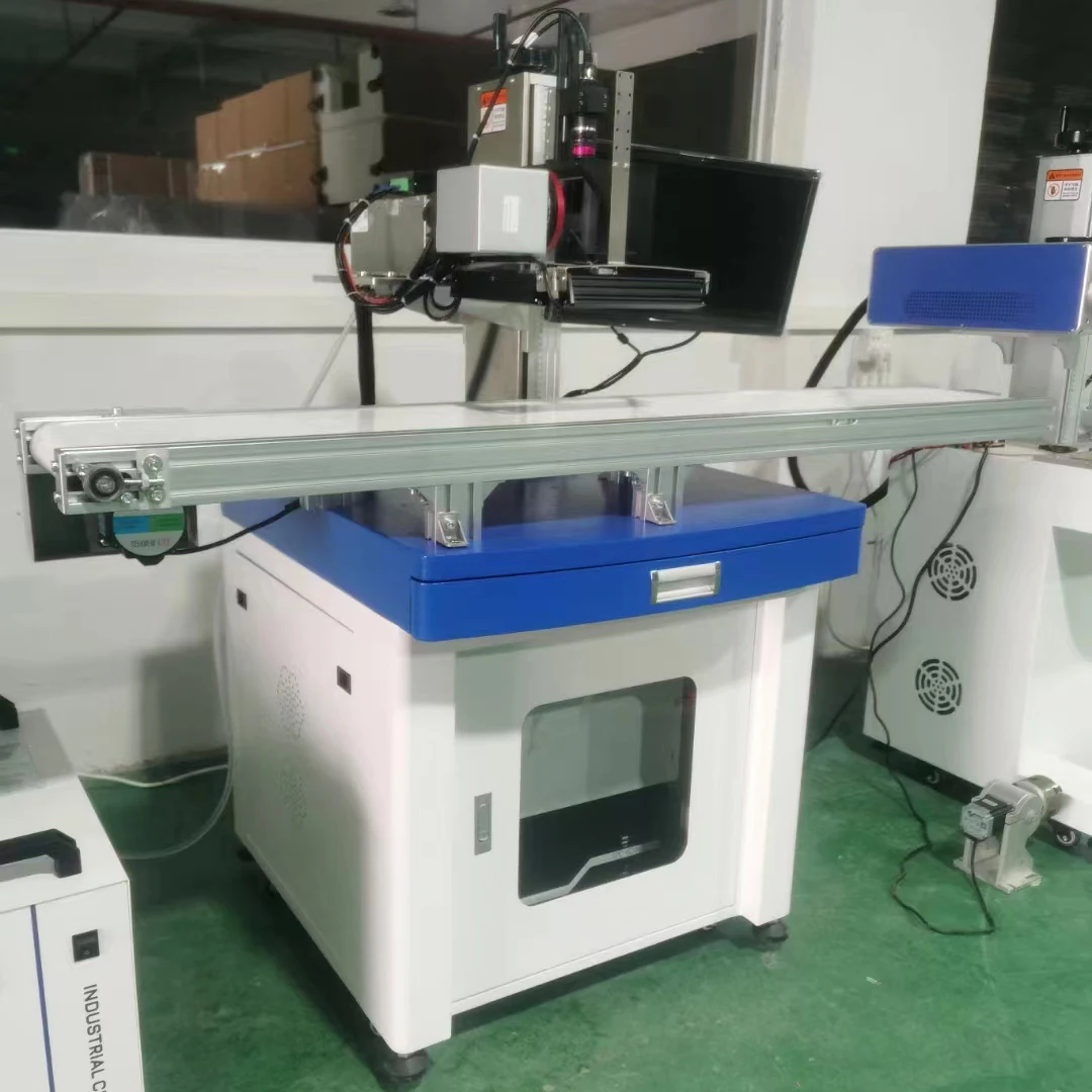 Automatic Laser Marker 20w 30w 50w Fiber Laser Flying Marking Machine CCD Visual positioning laser marking machine