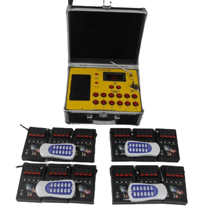 Hot sale 48 cues wireless party wedding fireworks firing system 1200cues console+12pcs 4cues receivers Am04r-12