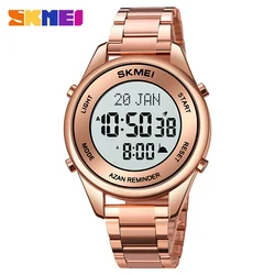 Skmei 1861 Stainless Steel Digital Qibla Azan Muslim Prayer Watch
