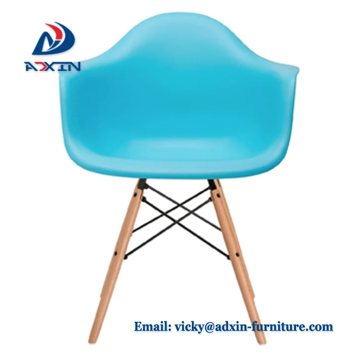 Hot selling home furniture chair cheap price restaurant cofe accent lounge chair wood leg plastic dining chair