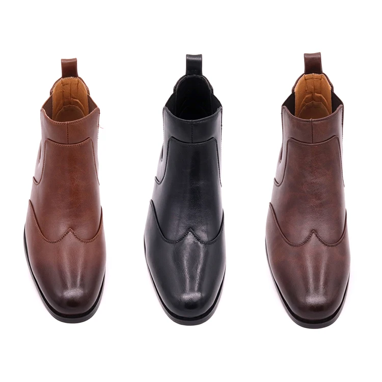 British Style Business WING TIP Chelsea Boots man dress shoes
