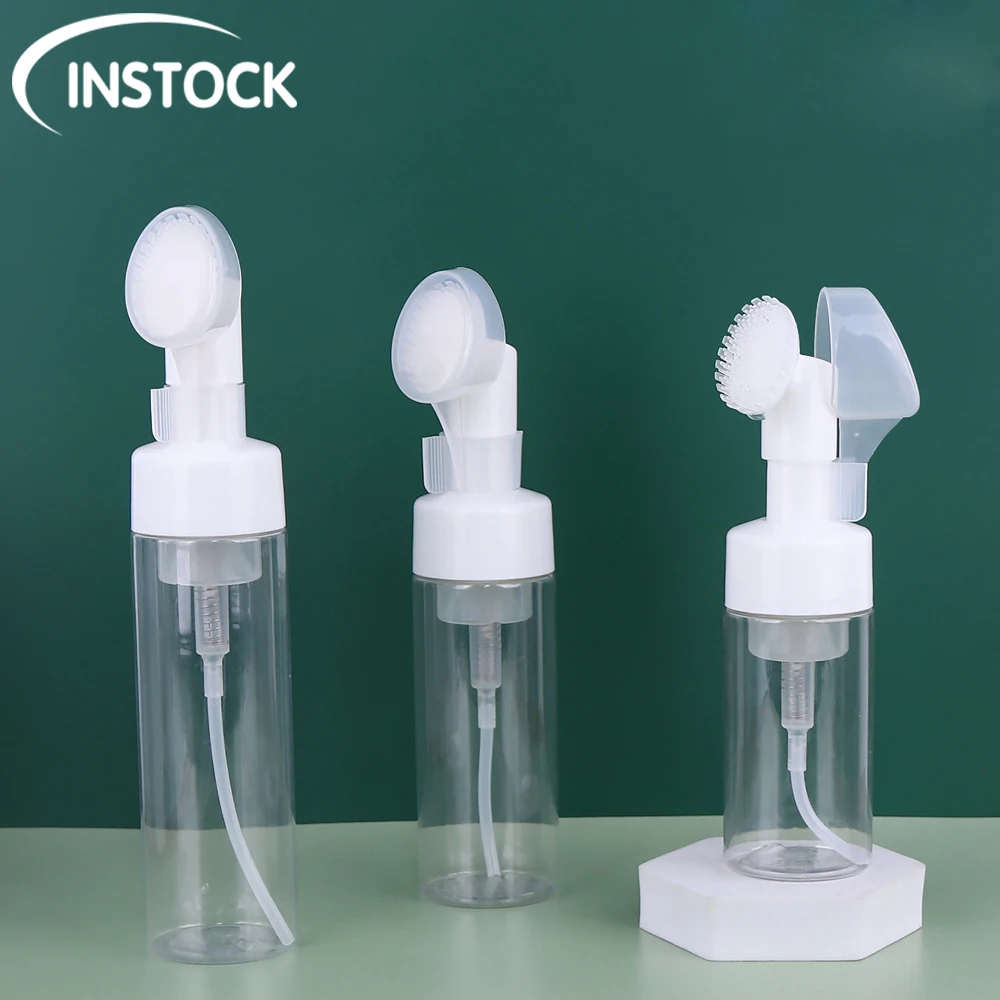 Custom In-stock 100/120/150/200/250ml PP Plastic Airless Foaming Facial Soap Dispenser Cosmetic Packaging Foam Pump Bottles