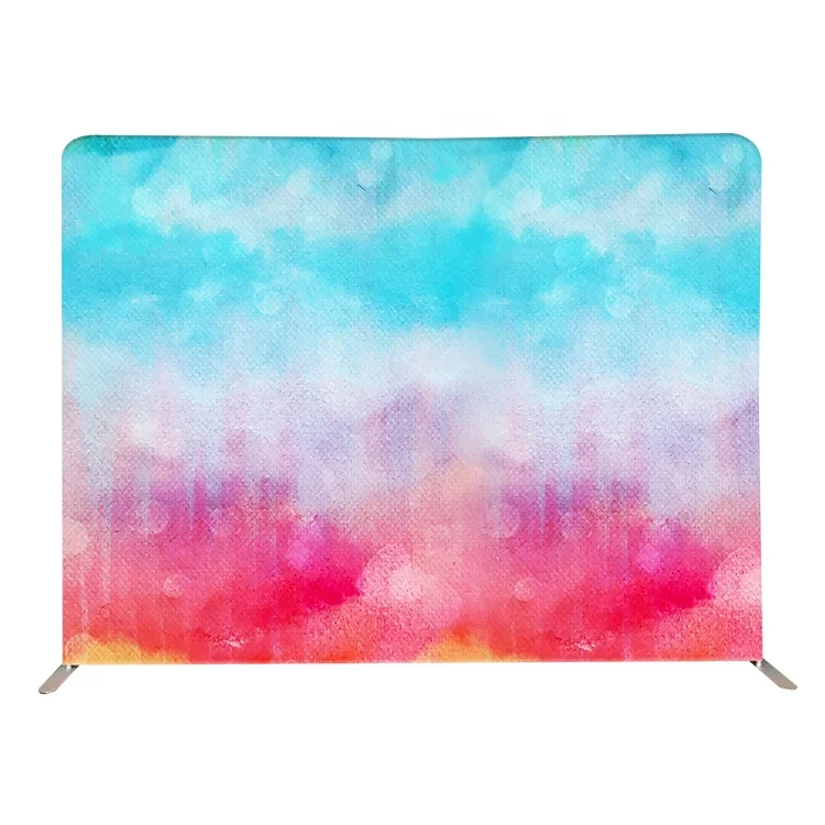Customized straight full color tension fabric photo background photography backdrop for wedding