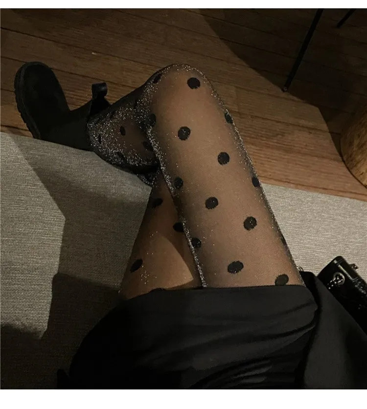 2021 Sexy And Popular Big Dot Patterned Women Pantyhose Fashion Sweet Girl Tights Stockings