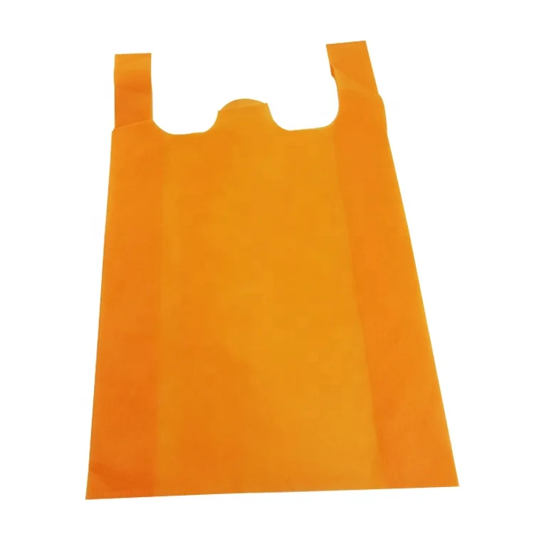 Nonwoven spunbond large w-cut shopping bag non woven t-shirt shopping bag tnt pp non woven fabric material