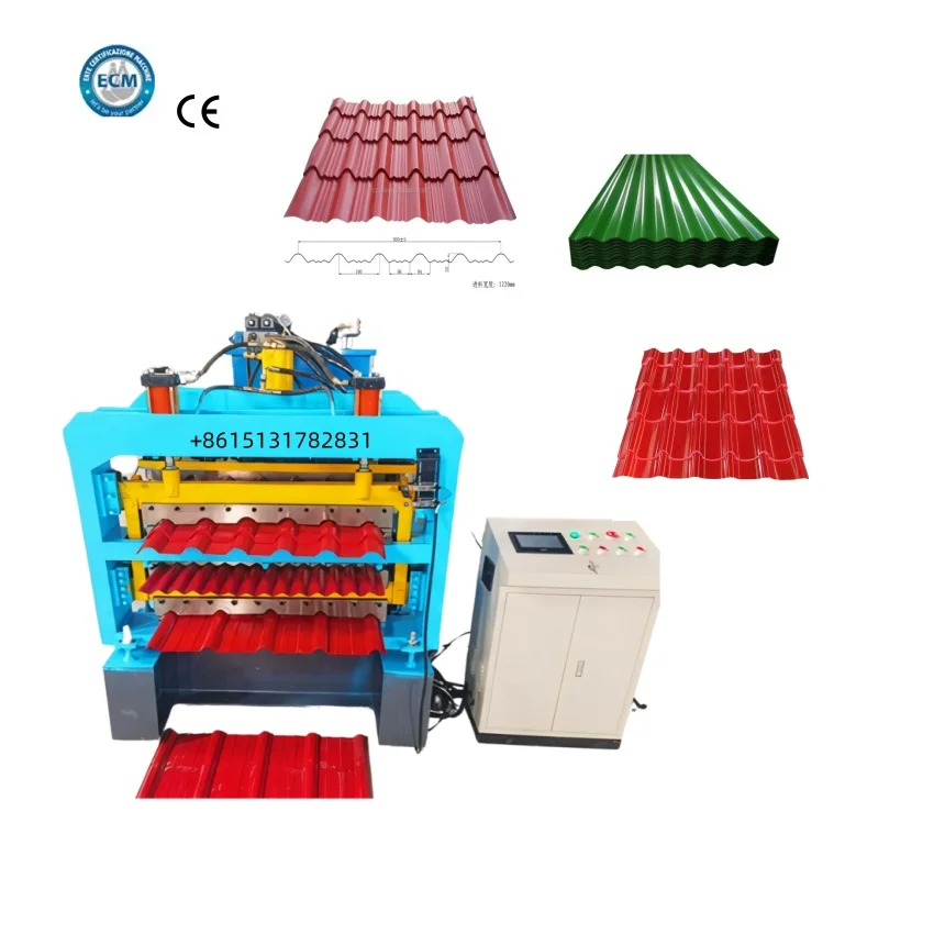 Factory Price Three layer Corrugated ibr tile machine Glaze Triple Decking Roofing Sheet making machine Ibr Roll Forming Machine