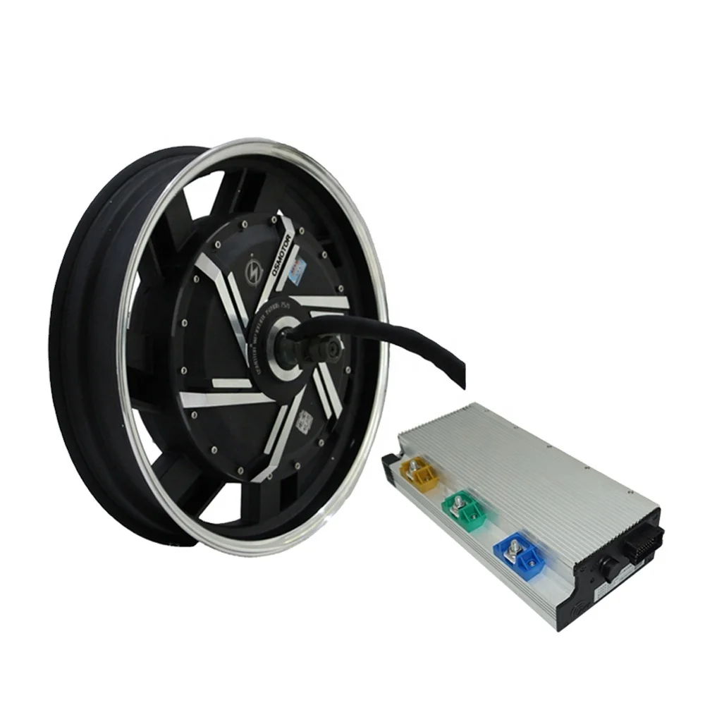QSMOTOR 17X3.5inch 8000W V3 72V 120kph hub Motor with APT96600 controller power train kits for electric motorcycle