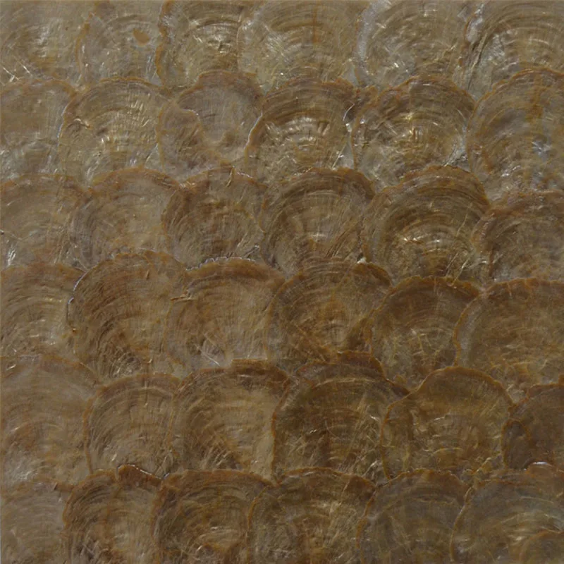 Handmade Hotel Decoration Golden White Color Capiz Shell Mosaic Tile For Bathroom And Kitchen Wall Backsplash