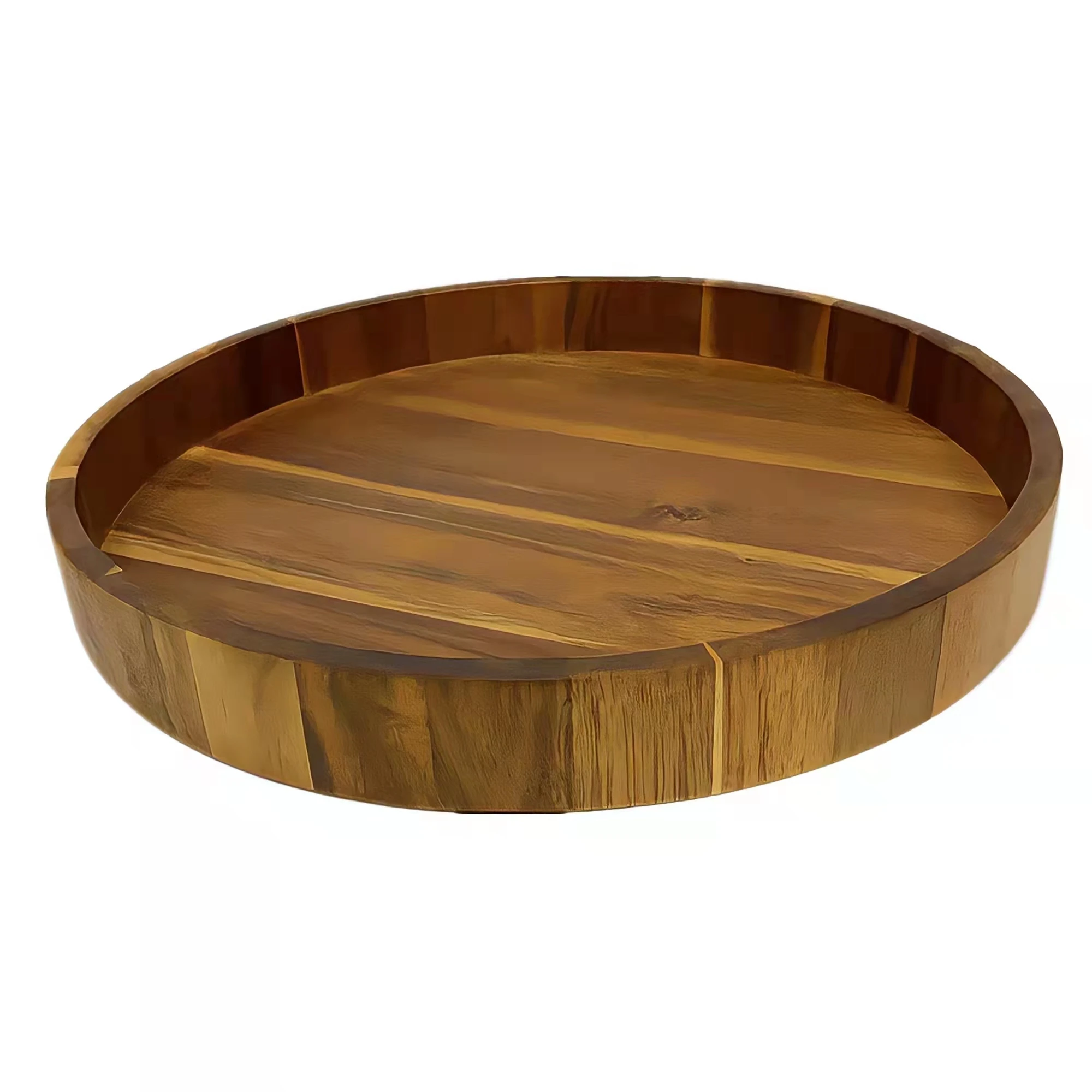 RST Cheap Wholesales Food Cake Tea Acacia Wooden Serving Tray For Hotel Restaurant Home