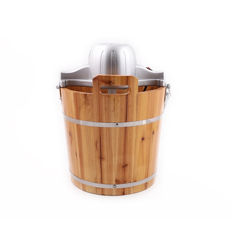 2021 Hot Sale High Quality Easy Cleaning Wood Bucket Homemade Fruit Yogurt Soft Ice Cream Maker Machine
