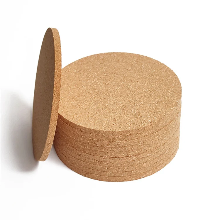 Factory Price Square Round Cork Coasters For Drinks Custom Logo Wholesale Table Cup Mats Set Print Natural Wood Coasters