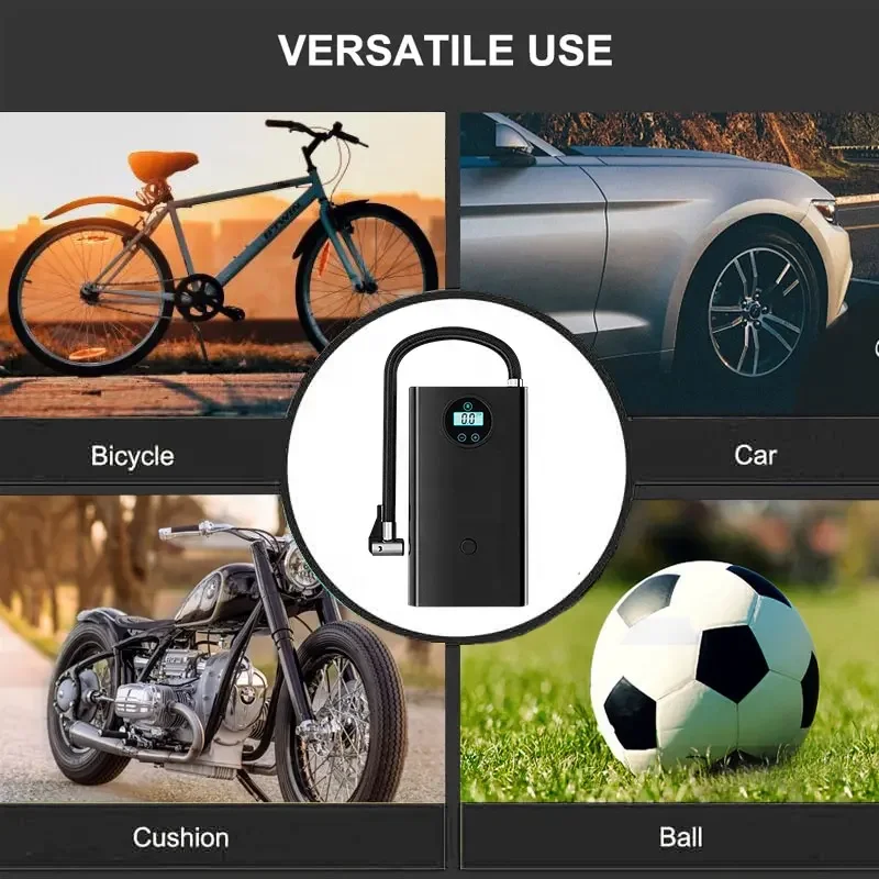 New arrival product portable cordless air compressor mini car tire inflator pump with LED light wireless inflating power