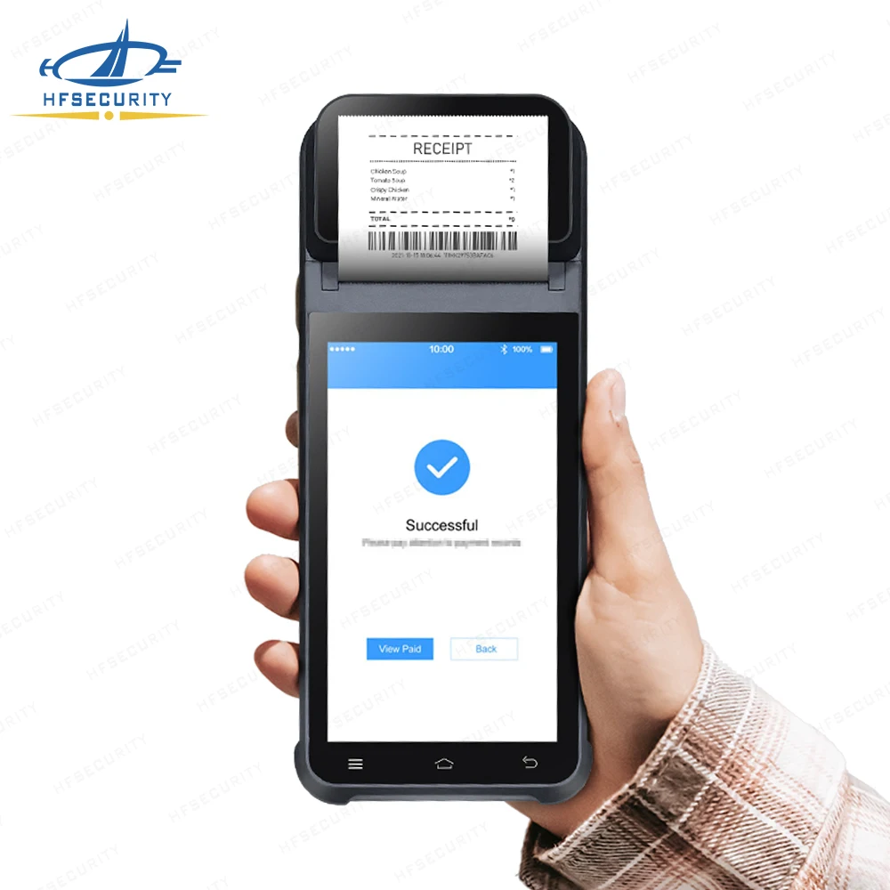 HF Security bestsell HP405pro fully open Android 8 4G WIFI BLE battery fingerprint printer pos machine.