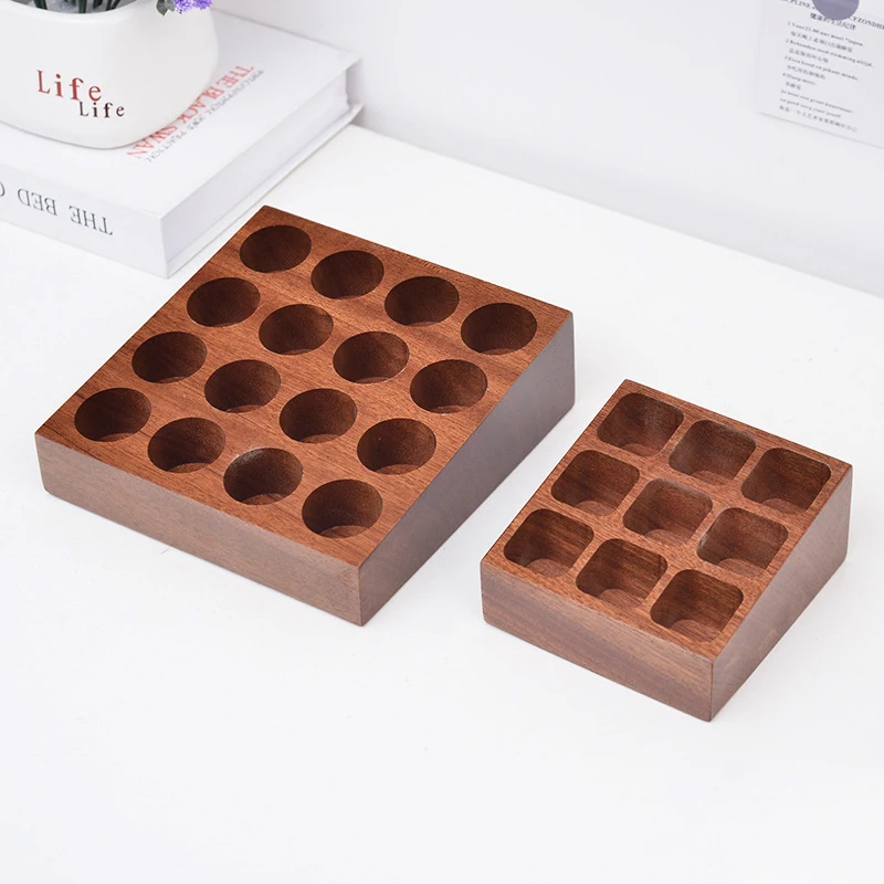 Essential Oil Display Stands Sapele Wood Cosmetic Organizer 4/4 holes Bottles Rack Holder for Beauty Tool Rack Lipstick holder