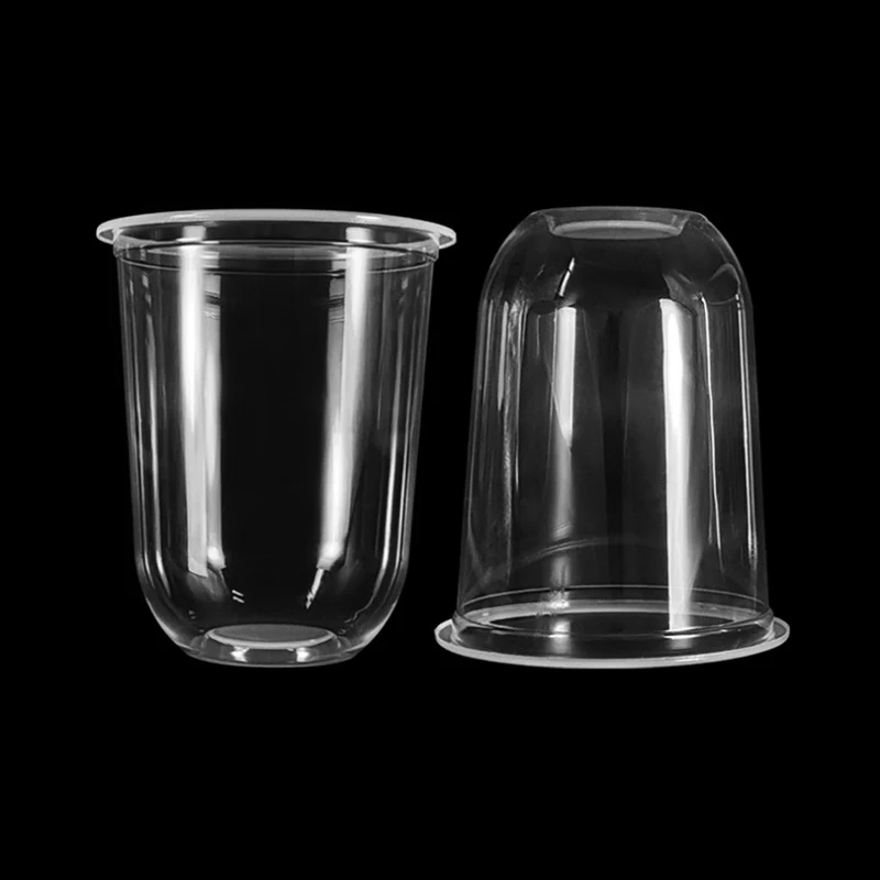 Disposable 500ml-90 PP U Shape cup 1000 PCS Disposable blister Plastic cup Boba Bubble Milk Tea Cup