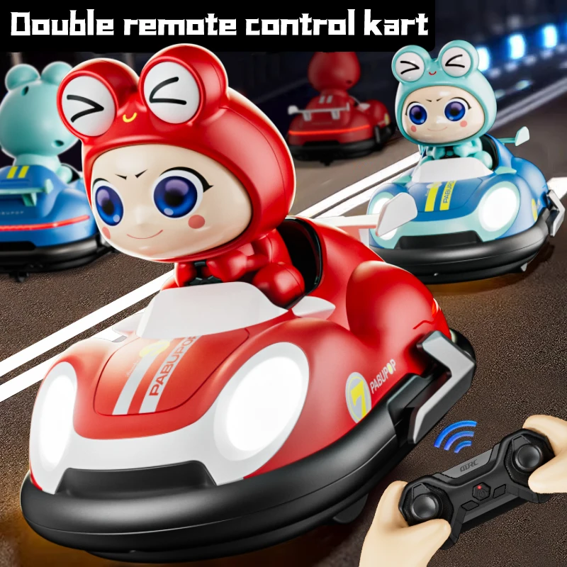 4DRC 4D-Y7 Fun Double Match Game Remote Control Crash Vehicle Toy Impact Ejected Driver Cute Kart Toy Radio Control Battle Car