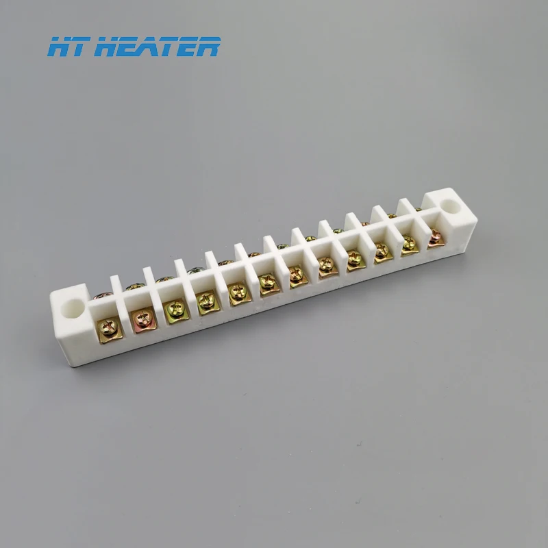 Hongtai 5A 10A 20A 25A 35A 50A Talc porcelain High frequency long short 2 3 5 6 8 poles ceramic terminal block