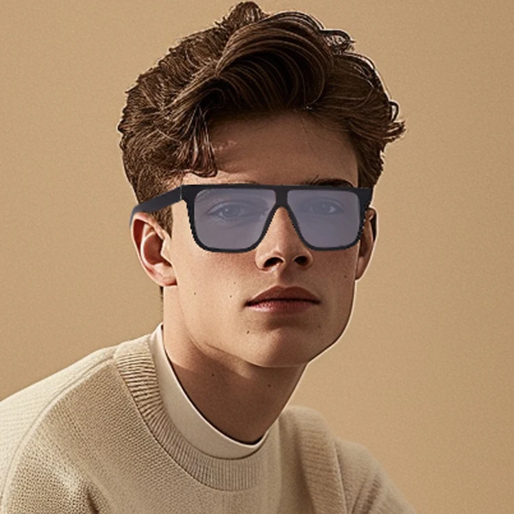New one-piece lenses large frame sunglasses for trendy men UV resistant fashion sports one-piece sunglasses
