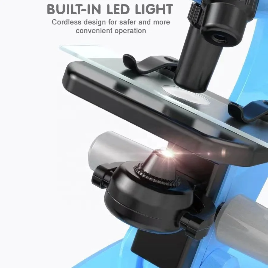 Children educational biological microscope kit science toys for kid with 1200X magnification explore equipment beginner stem toy